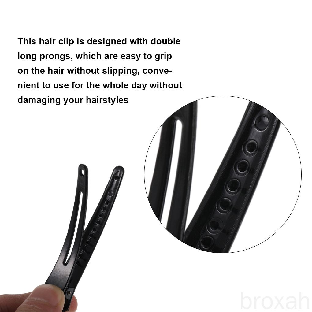 [Hàng mới về] Kẹp tóc tạo kiểu tự làm chuyên dụng bằng nhựa màu đen dày chống trượt dùng trong tiệm salon làm tóc cho nữ