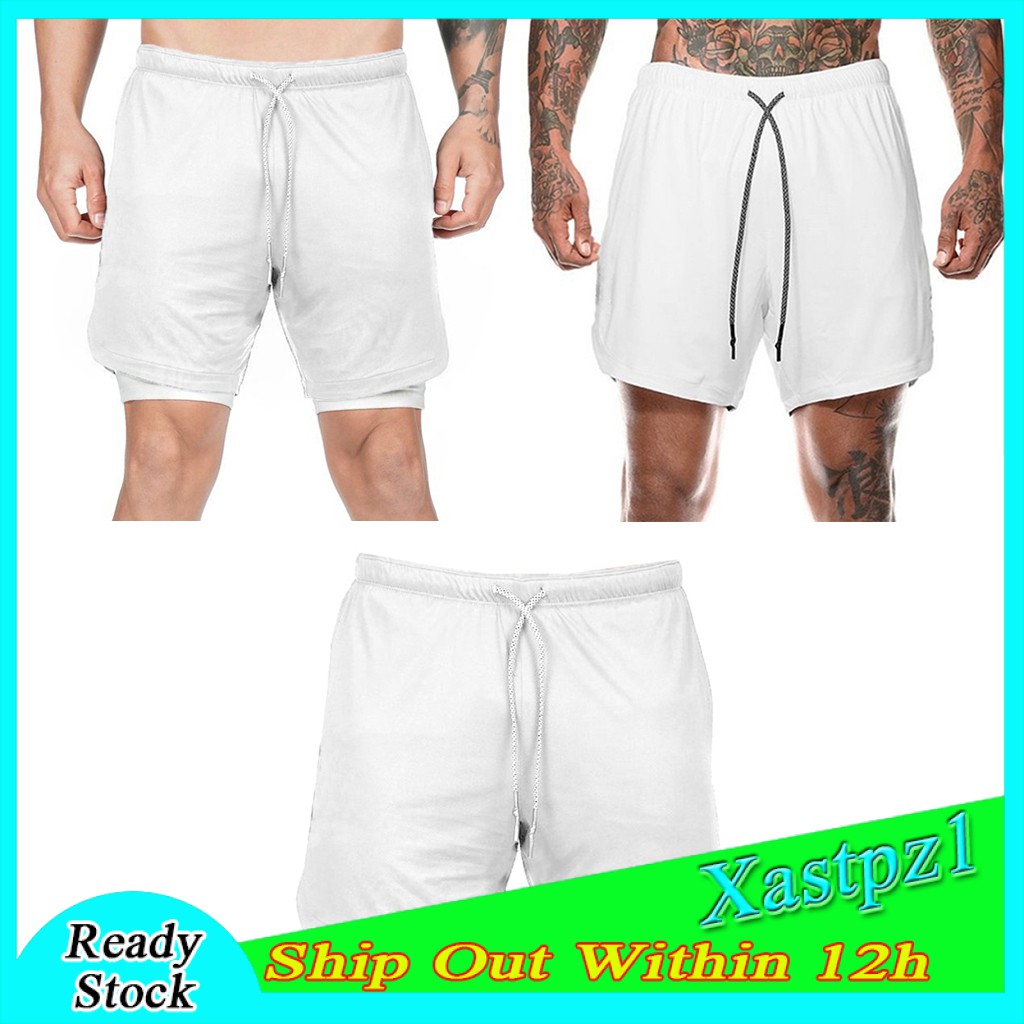 Quần Short Chạy Bộ 2 Trong 1 Có Túi