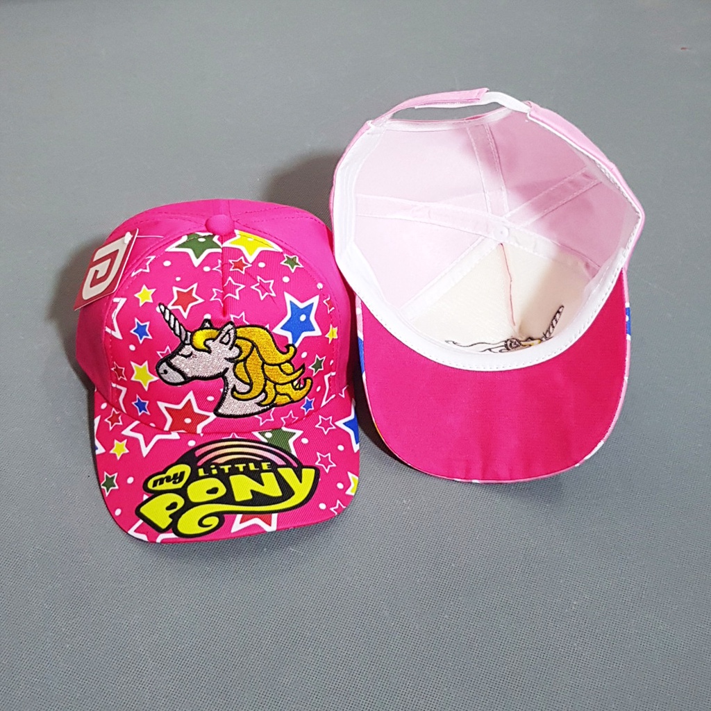 Nón kết hoạt hình Pony unicorn 1 sừng và công chúa elsa hình thêu sắc nét cho bé gái