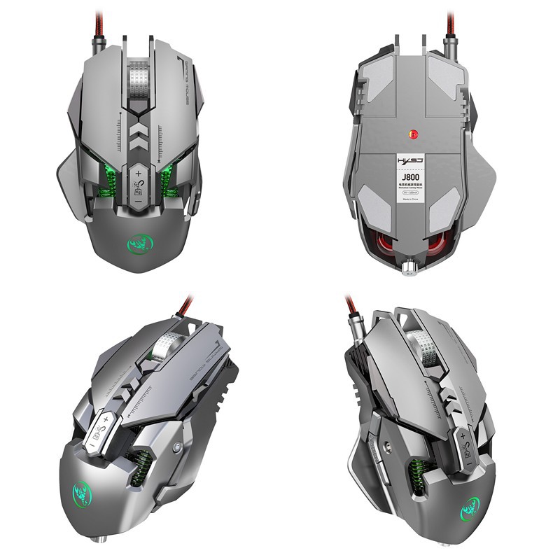 [Mã 44ELSALE2 giảm 7% đơn 300K] Chuột cơ gaming led RGB 6400DPI - J800 mechanical Gaming mouse