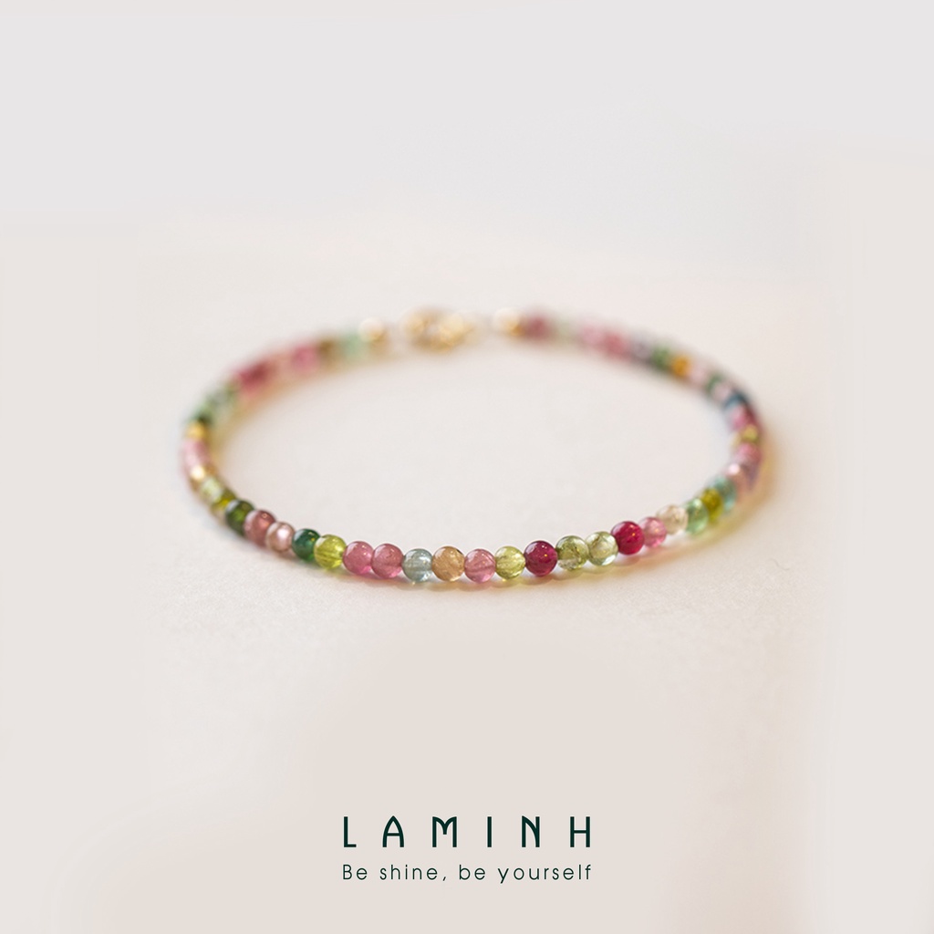 Vòng tay hạt nhiều màu sắc hạt tròn 2,5-3mm Laminh