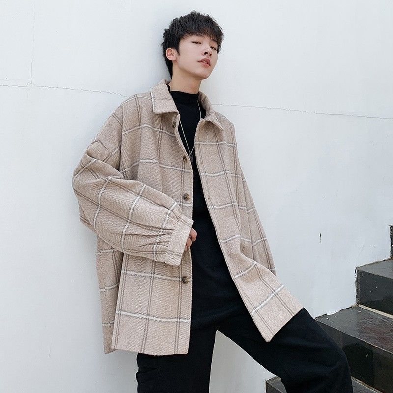 Áo Khoác Nam Tay Dài Họa Tiết Caro Thời Trang Phong Cách