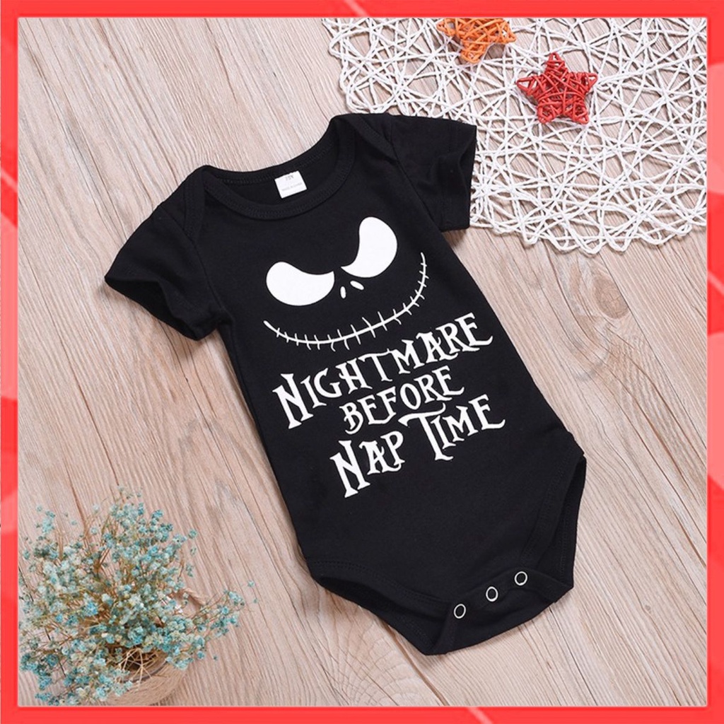 Bodysuite cho bé, áo liền quần trẻ sơ sinh  Mẫu Nightmare  Hàng thương hiệu - Cotton 100% - Mát, An toàn cho bé