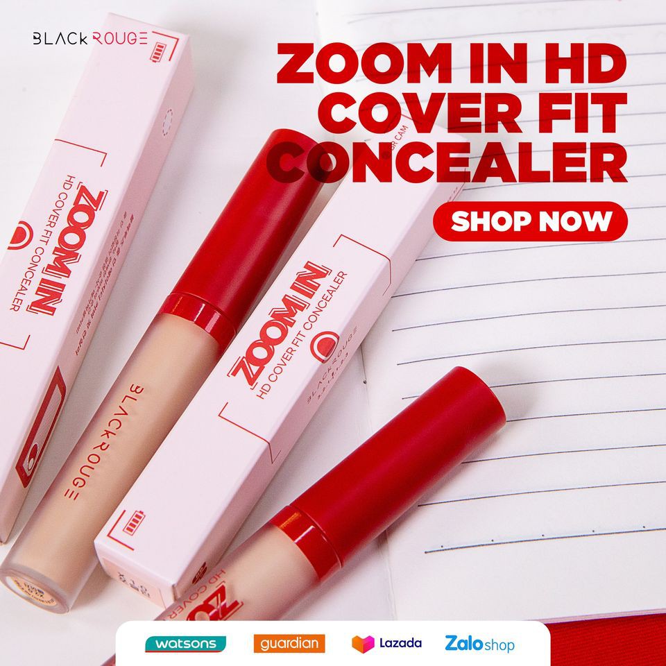 Che khuyết điểm Black Rouge Zoom In HD Cover Fit Concealer