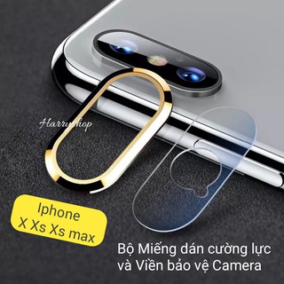 Bộ miếng dán và viền bảo vệ Camera Iphone X Xs Xs max Totu cao cấp