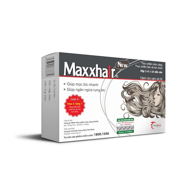 ! MAXXHAIR - Viên uống mọc tóc, giảm rụng tóc, biotin