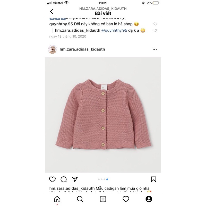 áo cadigan len Hm