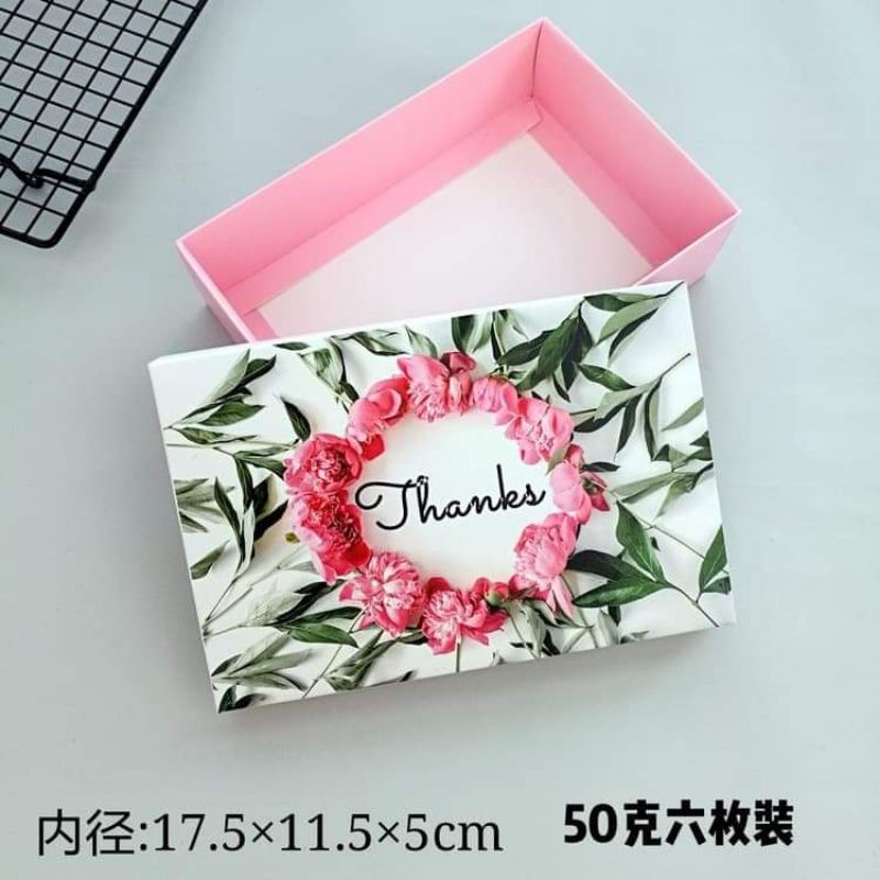 Set 10 hộp THANK YOU đựng bánh quy, kẹo Nougat, 6 bánh trung thu 50g