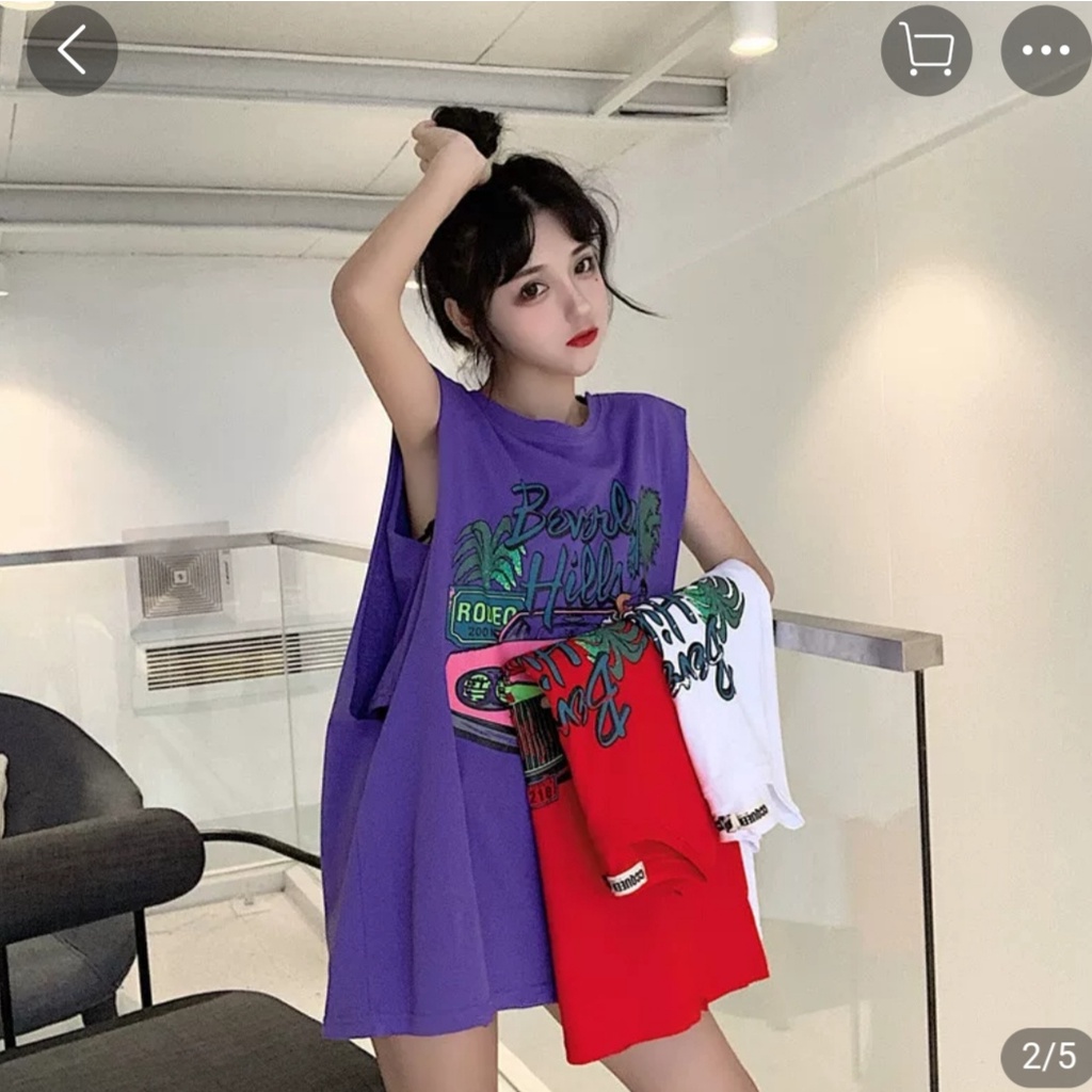 Áo tank top 2 lớp thun cotton  ba lỗ Beverly Hill mềm mịn sexy cực ngầu