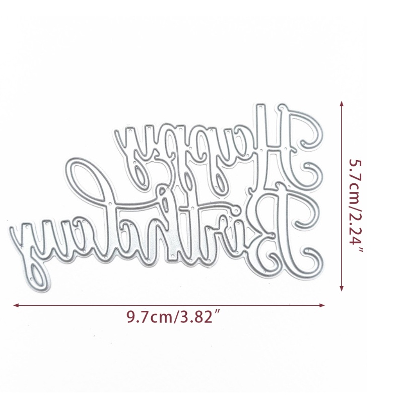 Khuôn cắt giấy làm từ kim loại hình chữ Happy Birthday trang trí Scrapbook đẹp mắt