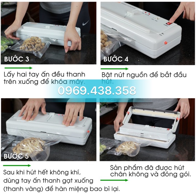 Máy hút chân không DOUQI DZ300A hút đồ khô + túi hút chân không