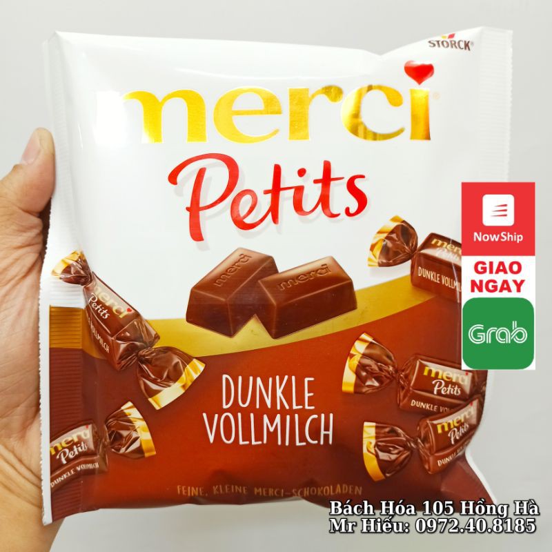 [HSD T12/2021] Kẹo socola Merci Petits Dark Milk 125g - Dunkie Vollmilch
