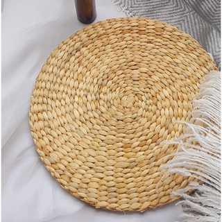 SIZE 40CM [HOÀN TOÀN TỰ NHIÊN] Thảm cói trang trí chụp ảnh, tấm lót cách nhiệt, thảm lục bình decor bàn ăn, bàn tiệc