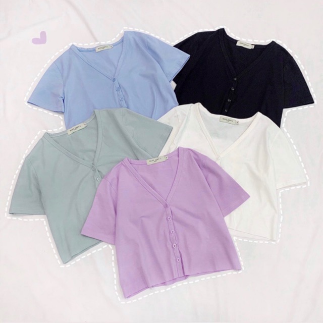 [Mã FAMAYWA giảm 10K đơn 50K] Áo Croptop Nữ Cổ Tim Tay Lỡ Uni Thời Trang Unisex ( 4 màu )