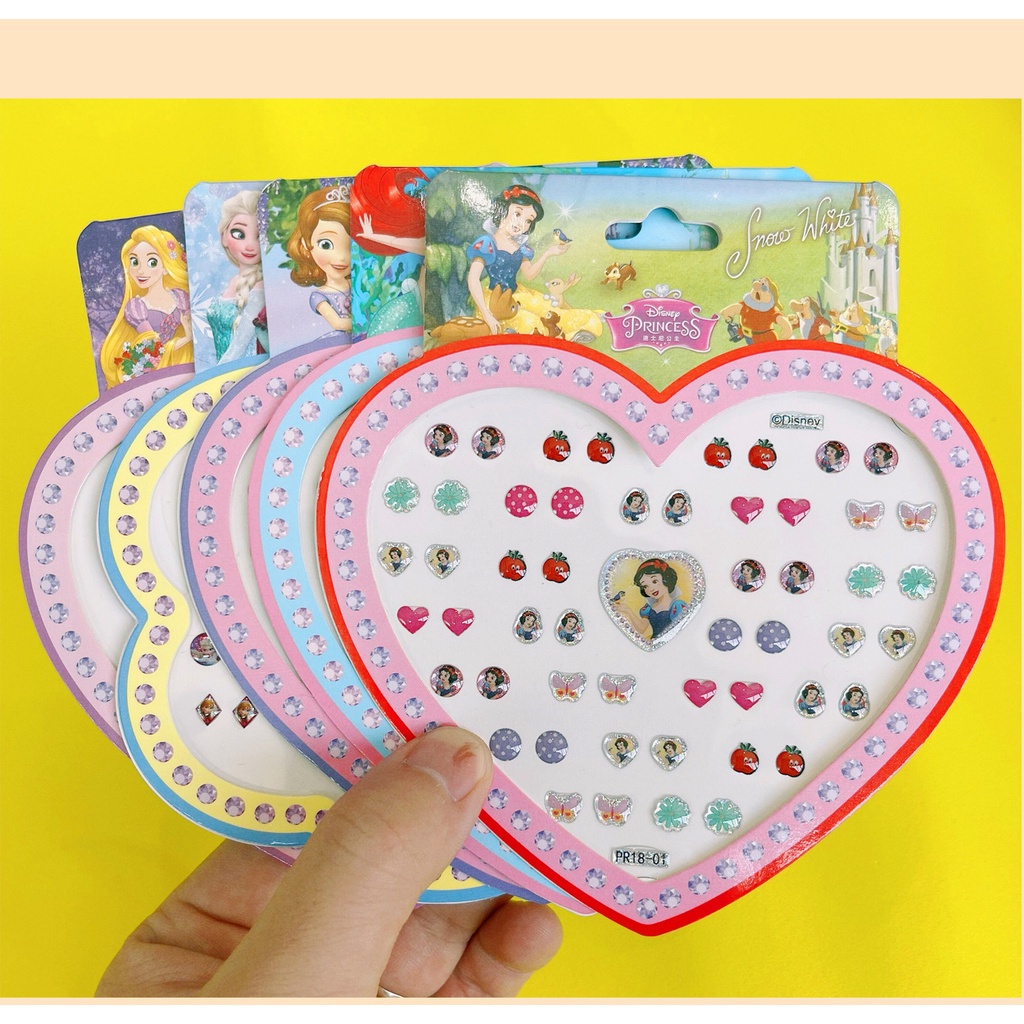 Miếng dán hình xăm chủ đề công chúa/nhân vật hoạt hình Disney dành cho bé hiệu ứng pha lê
