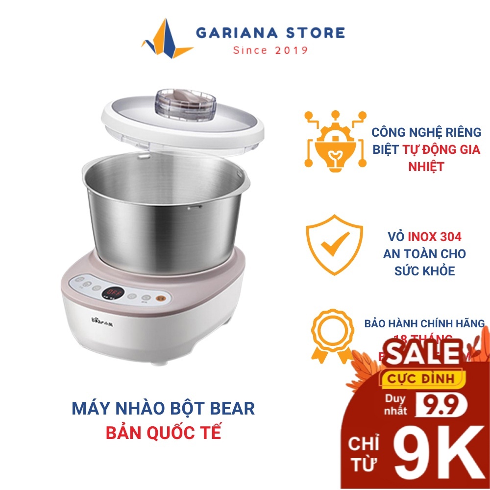 Máy Nhào Bột Bear Máy Nhồi Bột Tự Động, Máy Trộn Bột Đánh Bột Đa Năng 5L, 3,5L, 7L (Bản Quốc Tế), Bảo hành 18 tháng