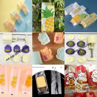 Khay túi đựng bánh dứa set 10 bộ