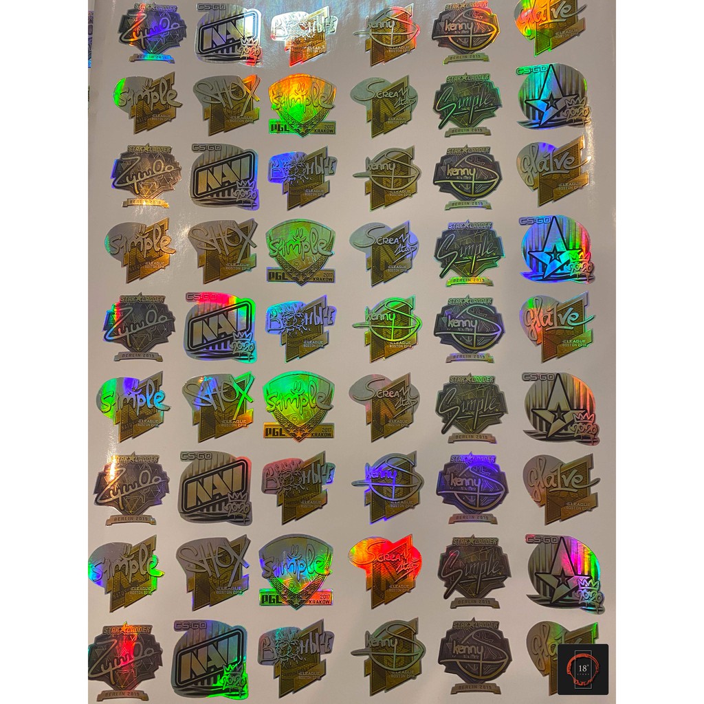 Sticker hình dán CSGO Gold Holo trang trí máy tính điện thoại - Cắt sẵn - Phủ bóng cao cấp - Chống nước