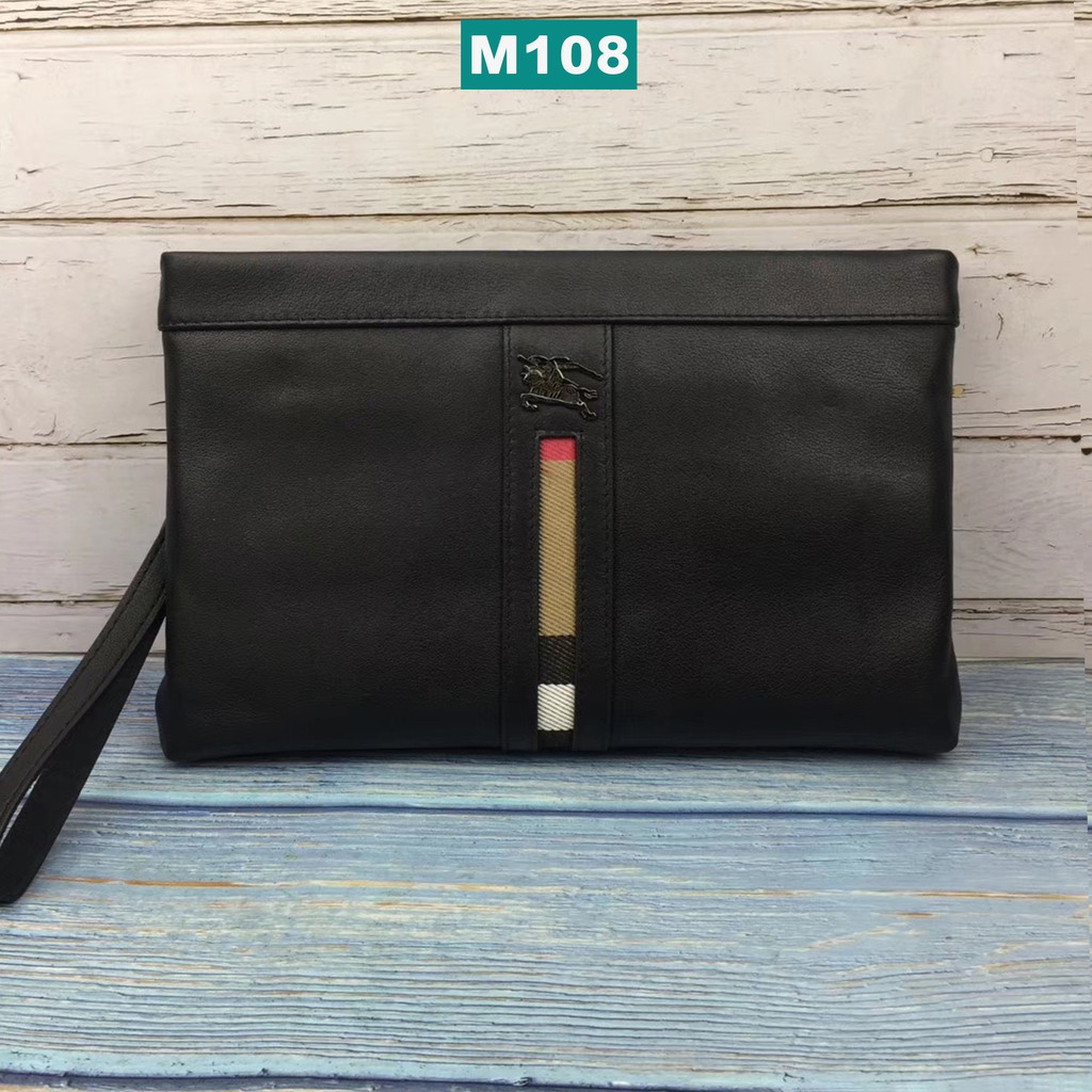Túi cầm tay nam da bò cao cấp M108- Clutch nam da thật- BH 24tháng-đầy đủ hộp (CÓ VIDEO)