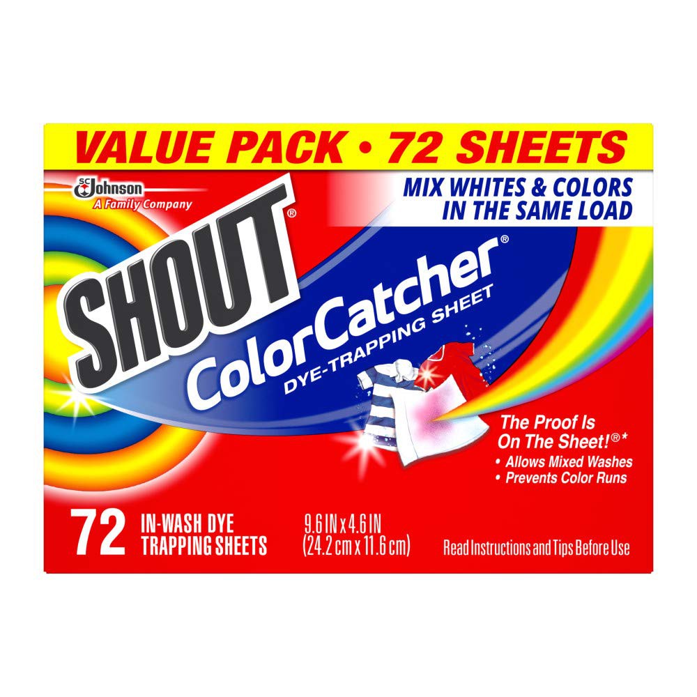 Miếng giặt quần áo giữ màu [Shout Color Catcher Sheets for Laundry, Maintains Clothes Original Colors, 72 Count]