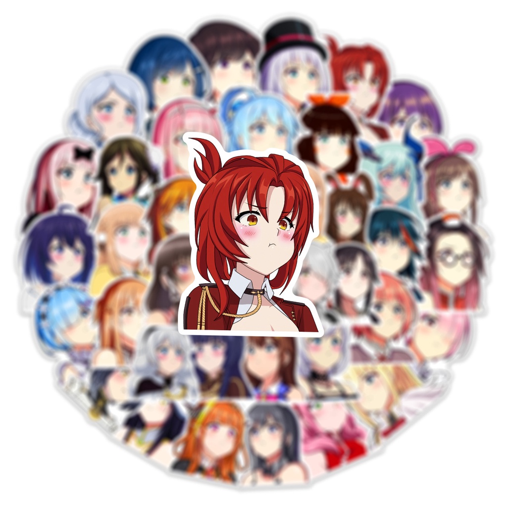 Bộ 50 Miếng Dán Hình Nhân Vật Anime Chống Thấm Nước Dùng Trang Trí Vali / Máy Tính / Guitar