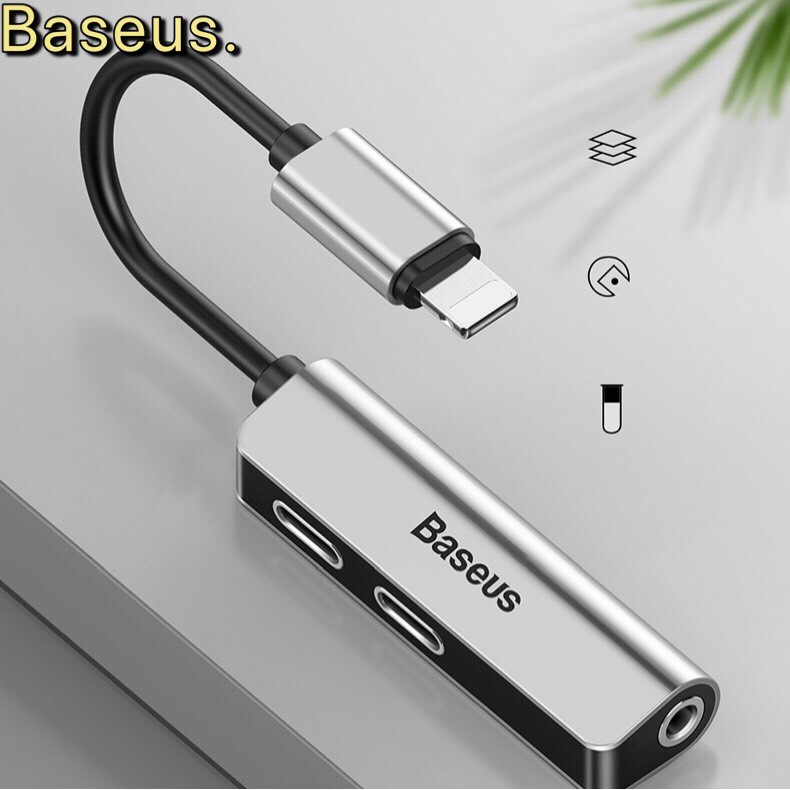 Jack chuyển đổi tai nghe hỗ trợ 3.5 Baseus L52 chính hãng, hỗ trợ mic đàm thoại cho game thủ pubg