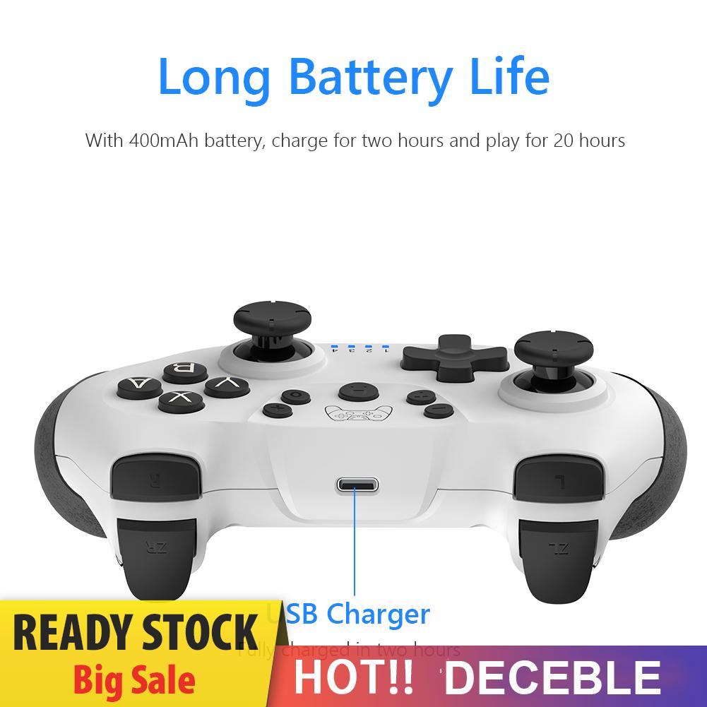 deceble Wireless Bluetooth-Compatible Gamepad w/Vibration Joystick for Switch PRO