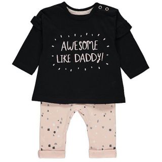 Set áo đen quần chấm bi hồng cho bé gái George authentic 💯