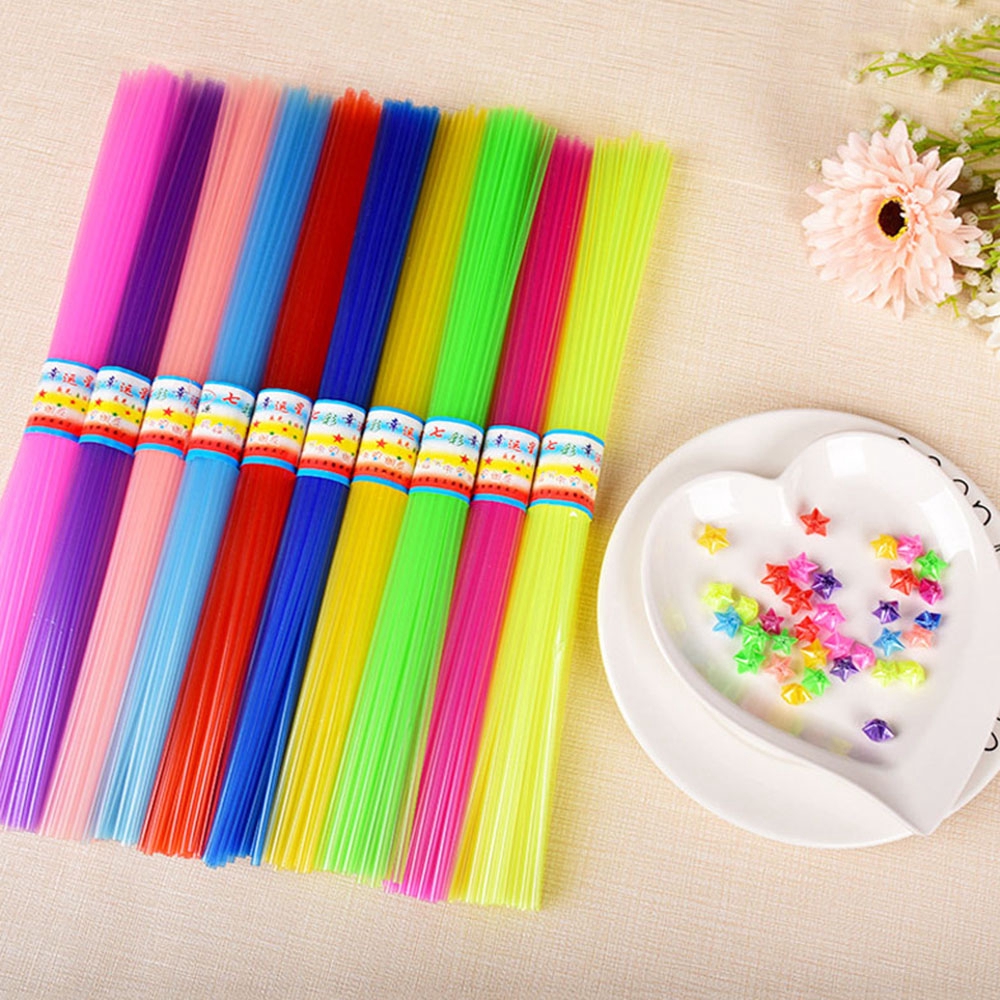 Ống Hút Nhựa Gấp Ngôi Sao May Mắn Origami