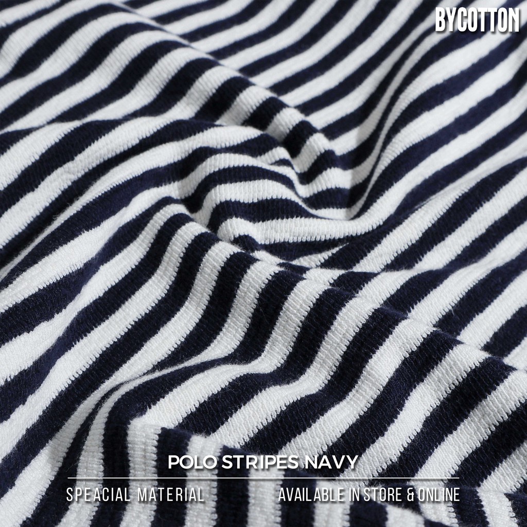 Áo Thun Polo Nam Cổ Bẻ Sọc Navy 2 BY COTTON Navy Stripe 2 Polo | BigBuy360 - bigbuy360.vn