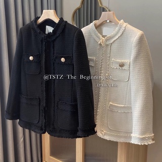 áo dạ tweed đen trắng