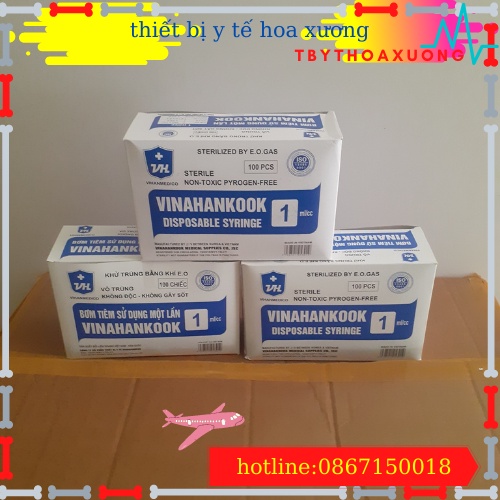 [1 hộp]Bơm tiêm 1cc Vinahankook[thietbiytehoaxuong]