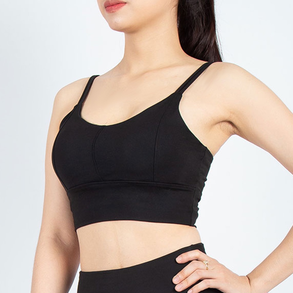 Áo bra thể thao Gladimax Four-Strings Cổ Tim chất thun cotton mềm mịn, có sẵn đệm mút rời nâng đỡ vòng 1