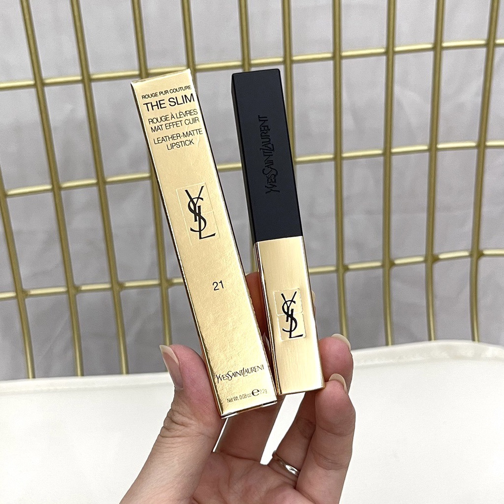Son Môi Saint Laurent 2.2g Lâu Trôi Thiết Kế Vỏ Màu Vàng Đồng Thời Trang 1966