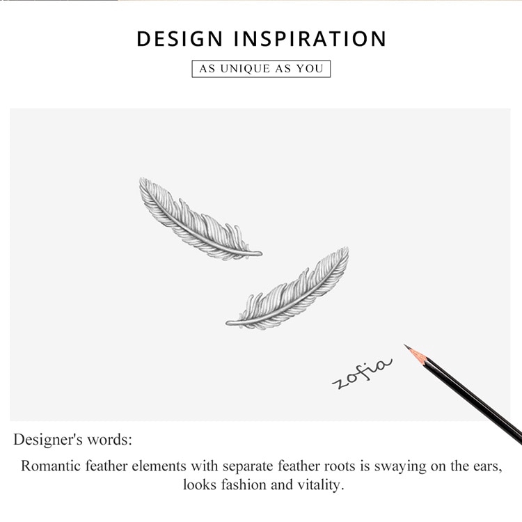 Đôi Bông Tai Bamoer SCE865 Kiểu Dáng Lông Vũ Phong Cách Cổ Điển Thời Trang