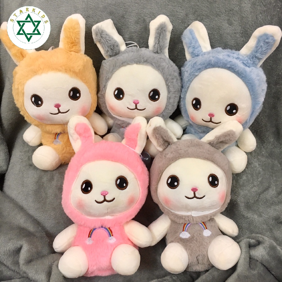 Thỏ Bông Lông Xù - Thú Bông Cao Cấp 5 Màu