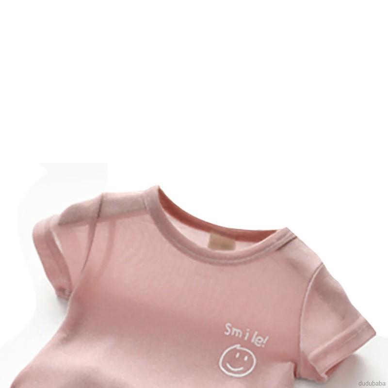 Set Áo Thun Tay Ngắn &amp; Quần Short Cho Bé Gái