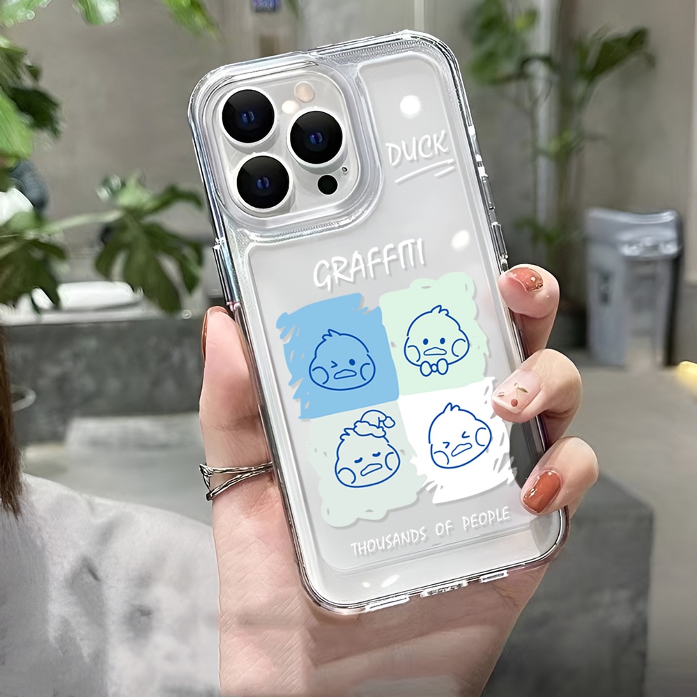 Ốp Điện Thoại Trong Suốt In Hình Vịt Hoạt Hình Cho iphone 14 Pro Max Plus 13 11 12 7Plus X XR XS Max 7 8 SE 2020