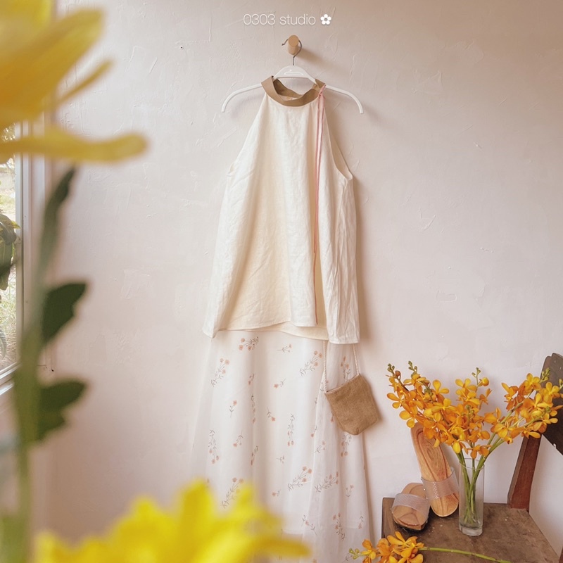 Áo linen cổ đứng Ý Thơ - phiên bản truyền thống - 0303 studio ✿