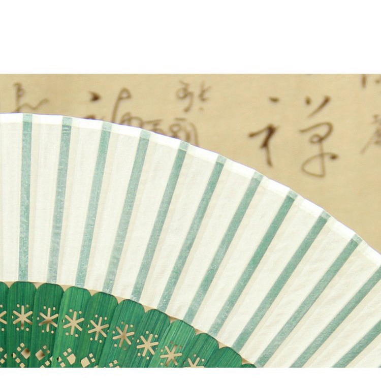 (200) Quạt cổ trang LỤC TRÚC BẠCH cầm tay quạt xếp dây tuyến phong cách cổ đại trung quốc