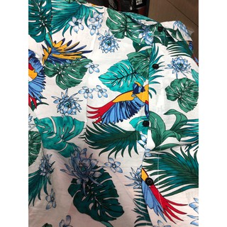 Áo Sơ Mi Hawaii Chim Vẹt Trắng (Ảnh THẬT)