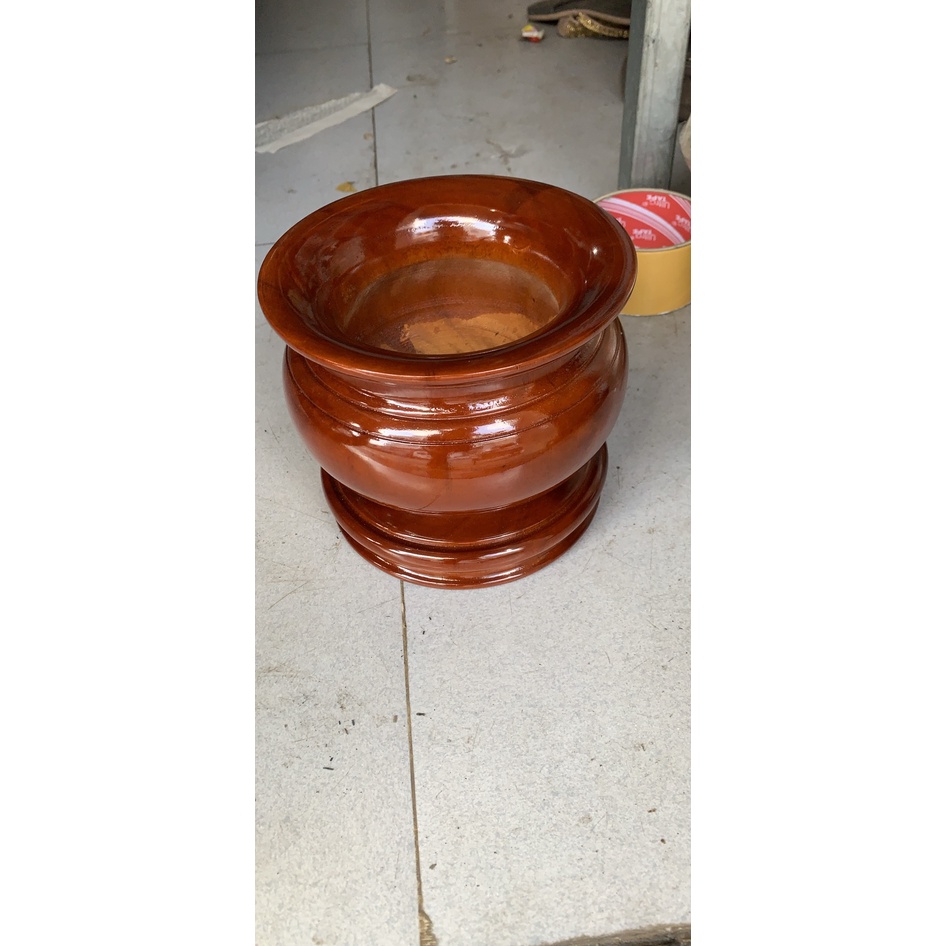Bát nhang - lư hương gỗ tràm nguyên khối ngang 12cm - 14cm - 16cm - 18cm