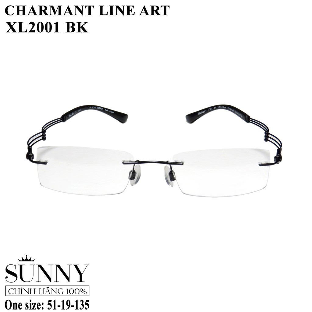 (Hàng chính hãng) Gọng kính nam nữ Charmant Line Art XL2001 BK màu sắc thời trang