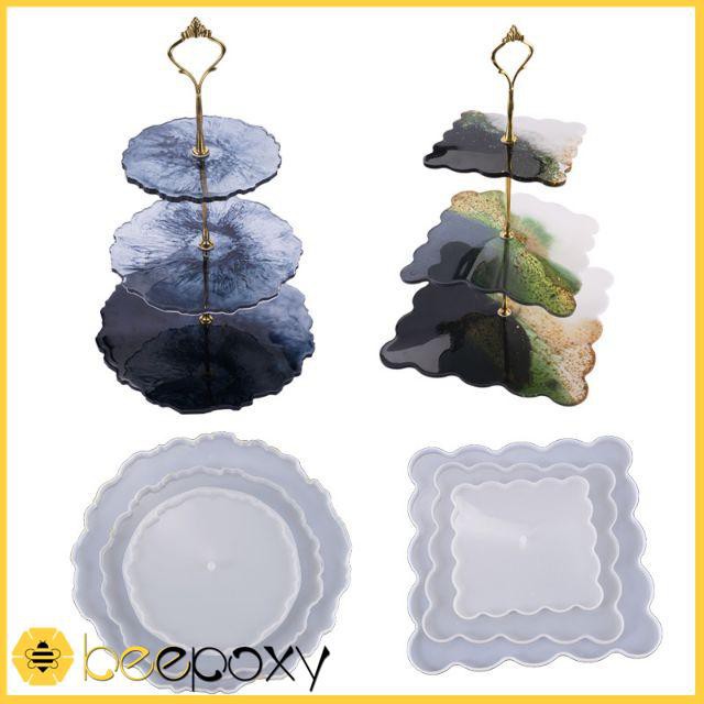 Khuôn Silicon 3 Tầng Làm Khay Đựng Hoa Quả, Trang Trí