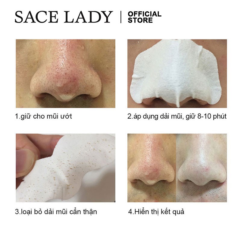 Miếng Dán Lột Mụn Đầu Đen SACE LADY Làm Sạch Sâu Lỗ Chân Lông Cho Vùng Mũi 2g - SLNS