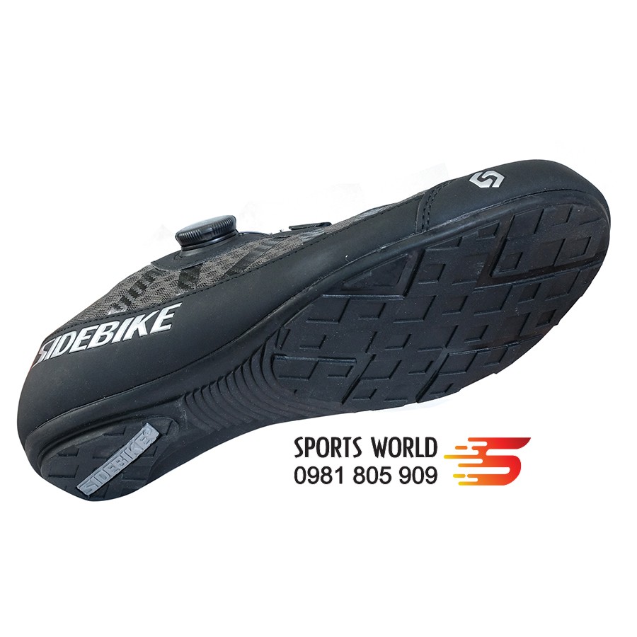 Giày đạp xe không can,1 khóa vặn SIDEBIKE SD-014 (màu xám đen)