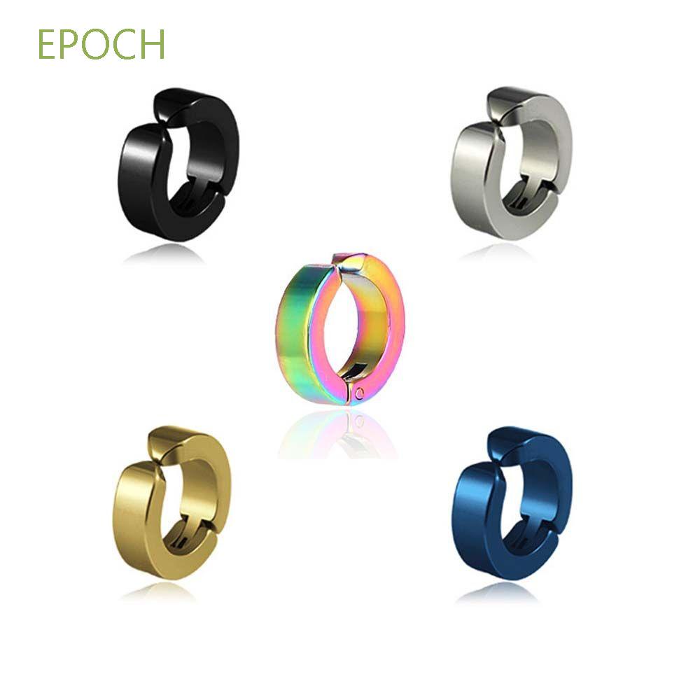 Epoch Khuyên Vành Tai Dạng Kẹp Không Cần Xỏ Lỗ Hình Tròn Nhiều Màu Cho Nam Và Nữ