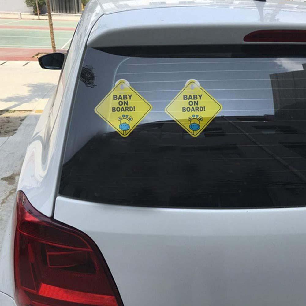 Đề Can Dán Trang Trí Xe Hơi In Chữ Baby On Board 5 &quot;by 5&quot; Màu Vàng Sáng