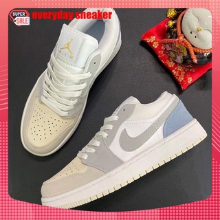 Giày thể thao 𝐉𝐨𝐫𝐝𝐚𝐧 xám xanh paris cổ thấp, giày sneaker jd 1 low xám gót xanh nam nữ mới nhất full box bill