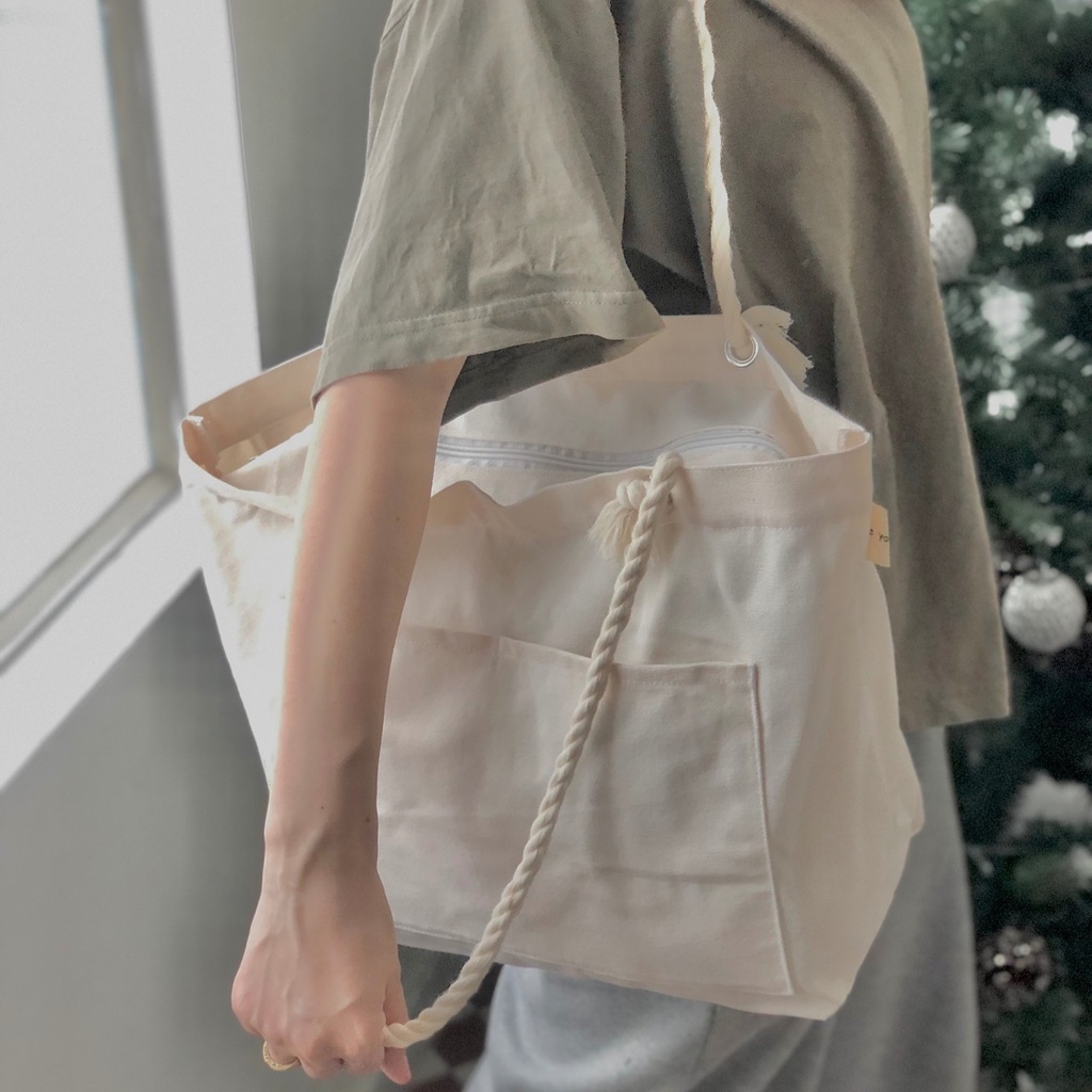 Túi tote vải canvas dây thừng Tadi house hot trend